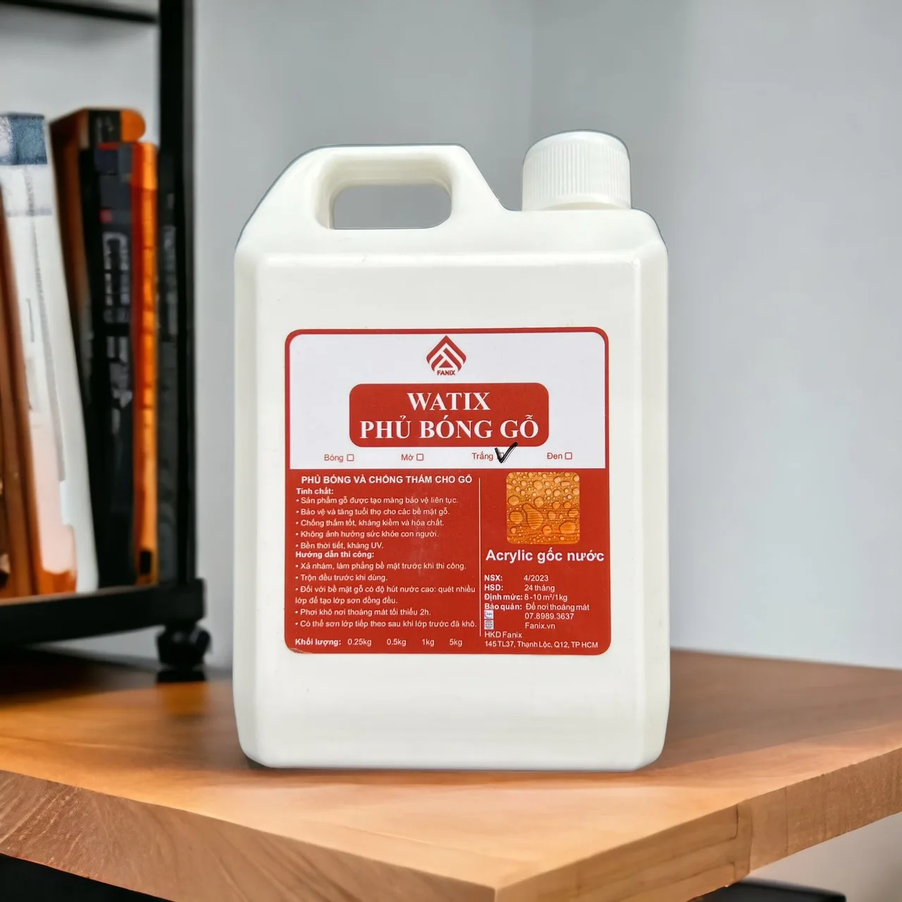 Sơn phủ bóng gỗ 70%, phủ mờ 5%, chống thấm, tạo chiều sâu cho gỗ