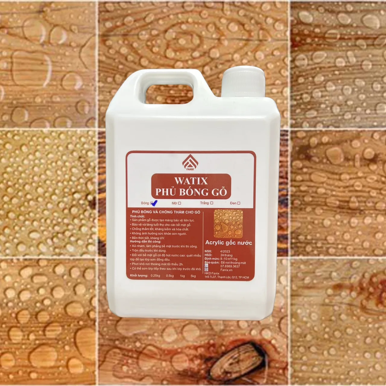 Sơn phủ bóng gỗ 70%, phủ mờ 5%, chống thấm, tạo chiều sâu cho gỗ — Ảnh 6/8