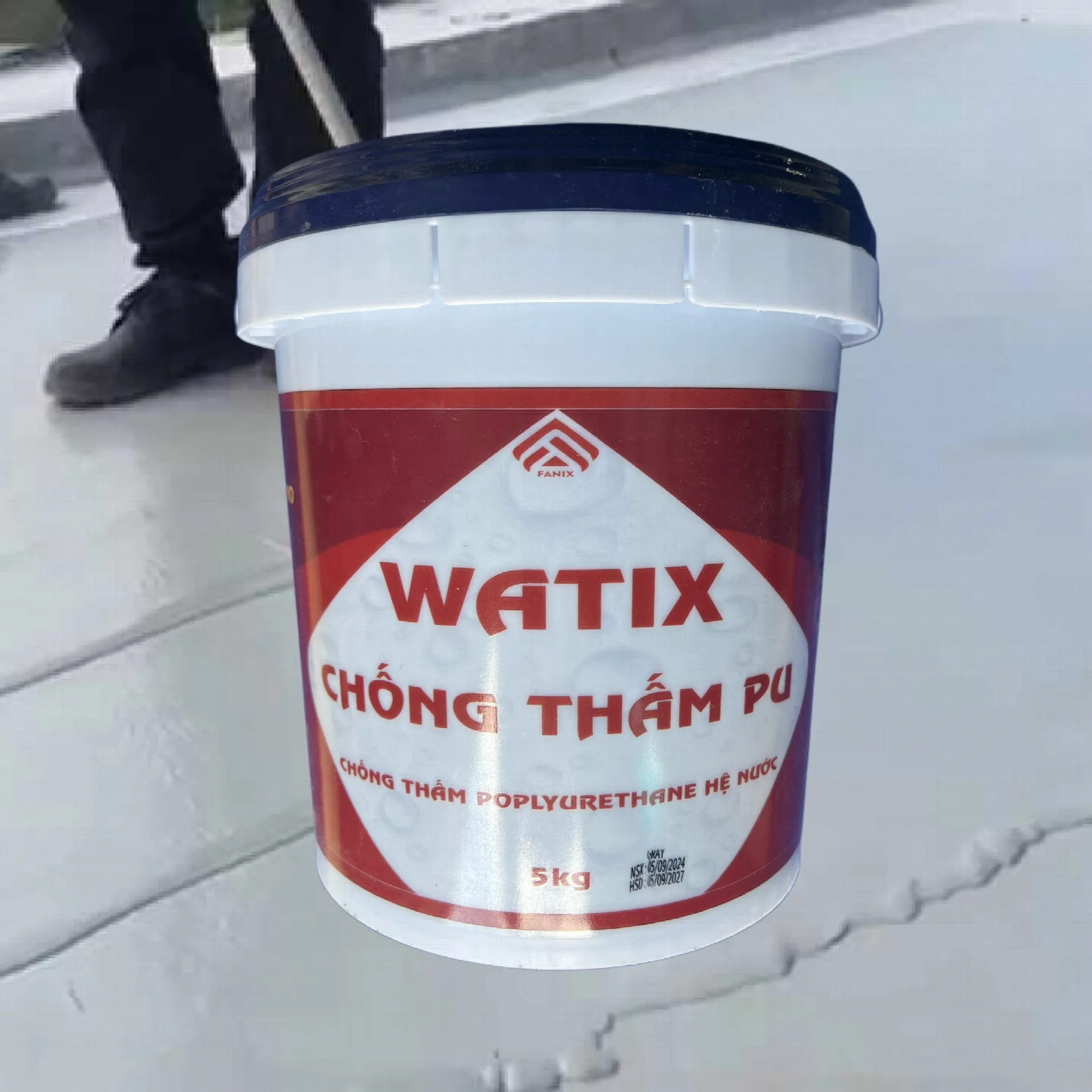 Sơn chống thấm PU hệ nước, chống thấm sàn mái, tường đứng, máng xối